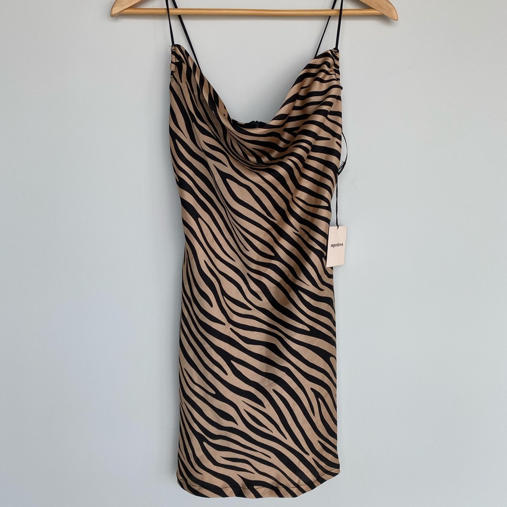 Revolve Superdown Zebra Slip Dress